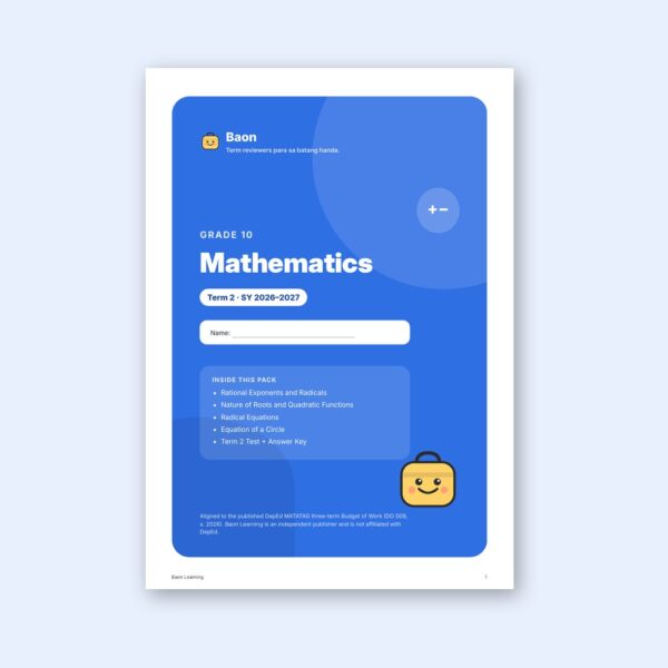 Grade 10 Math Reviewer, Term 2