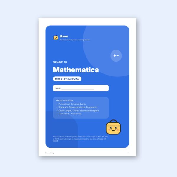 Grade 10 Math Reviewer, Term 3