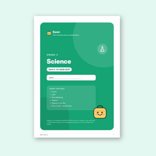 Grade 3 Science Reviewer, Term 3