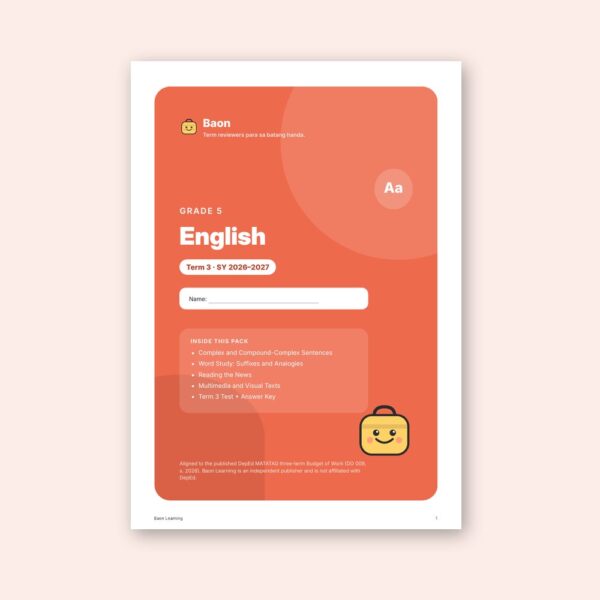 Grade 5 English Reviewer, Term 3